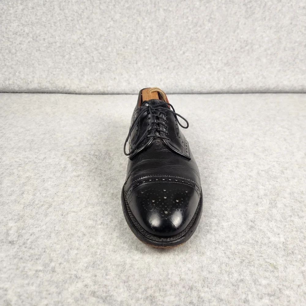 Allen Edmonds Sanford Shoes Mens Size 9.5‎ Black Oxford Brogue Dress Leather USA